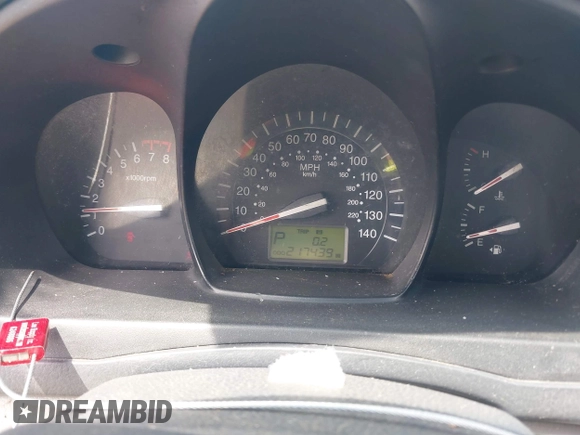 2009 Kia Spectra EX with VIN KNAFE221595606467, listed as a IAAI auction lot 42484042 with 217,439 mi miles and . Bid and sale history available at DreamBid. Image 7.