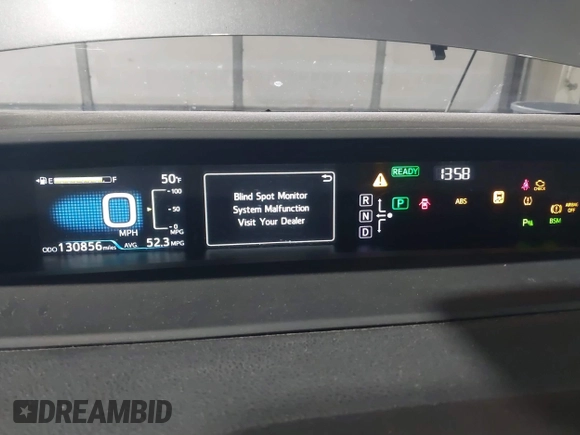 2017 Toyota Prius Two with VIN JTDKBRFU9H3577850, listed as a IAAI auction lot 40937287 with 130,856 mi miles. Bid and sale history available at carsss.com. Image 7.