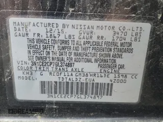 2016 Nissan Note S with VIN 3N1CE2CP7GL374897, listed as a Copart auction lot 56362765 with 186,614 mi miles and Salvage title. Bid and sale history available at DreamBid. Image 12.