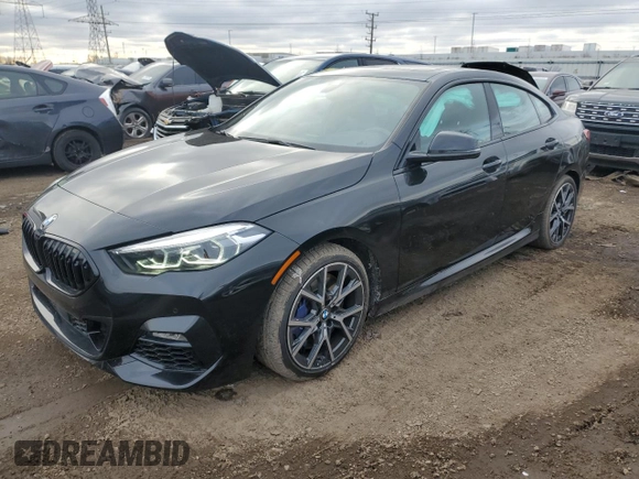 2020 BMW 2 Series 228i xDrive with VIN WBA73AK08L7F74933, listed as a Copart auction lot 43455985 with 37,814 mi miles and Salvage Title. Bid and sale history available at carsss.com. Image 1.