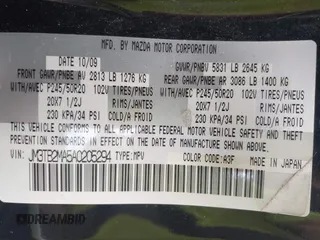 2010 Mazda CX-9 Sport с VIN JM3TB2MA5A0205294, выставлен на аукционе IAAI как лот 42258059 с пробегом 238 455 миль миль и . История ставок и продаж доступна на DreamBid. Изображение 9.