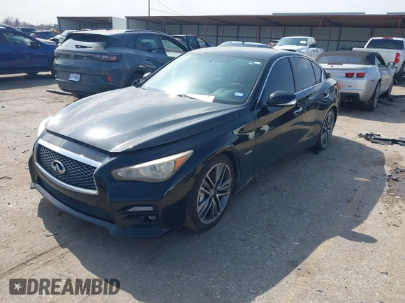 2014 Infiniti Q50 Hybrid Sport with VIN JN1AV7AP7EM691444, listed as a IAAI auction lot 41564726 with 128,834 mi miles and . Bid and sale history available at DreamBid. Image 2.