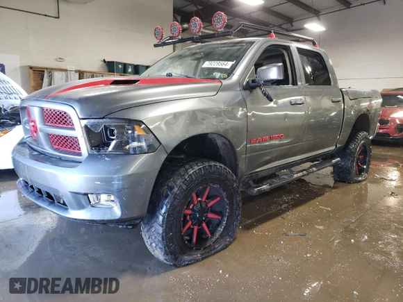 2012 Ram 1500 Sport with VIN 1C6RD7MT3CS264239, listed as a Copart auction lot 79229564 with 114,802 mi miles and Salvage Title. Bid and sale history available at carsss.com. Image 1.