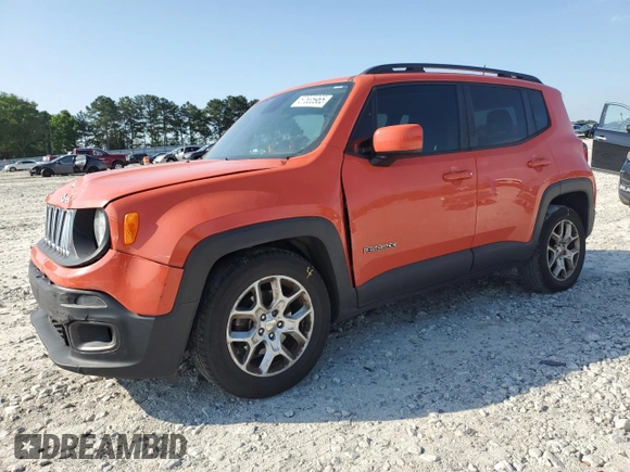 2018 Jeep Renegade Latitude with VIN ZACCJABB0JPH67244, listed as a Copart auction lot 57635965 with 163,256 mi miles and Salvage title. Bid and sale history available at DreamBid. Image 1.