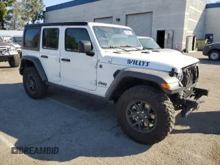 2024 Jeep Wrangler Willys z VIN 1C4RJXN60RW278675, wystawiony jako Copart lot #46338215 z przebiegiem 8 795 mil mil oraz Szkoda całkowita • Salvage title. Historia ofert i sprzedaży dostępna na DreamBid. Obrazek 4.