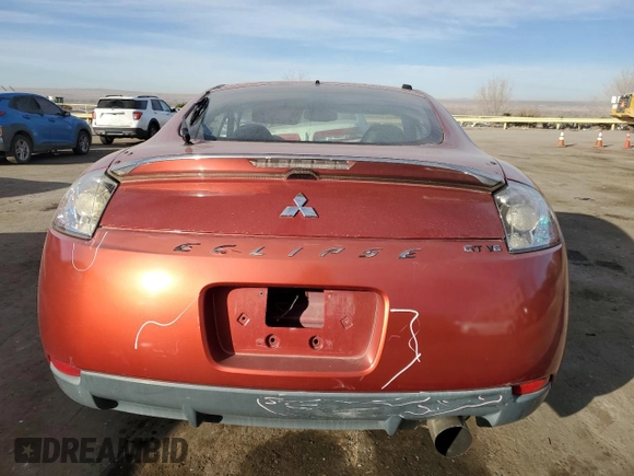 2008 Mitsubishi Eclipse SE-V6 with VIN 4A3AK64T98E015596, listed as a Copart auction lot 84830714 with Not Provided miles and Salvage Title. Bid and sale history available at carsss.com. Image 6.