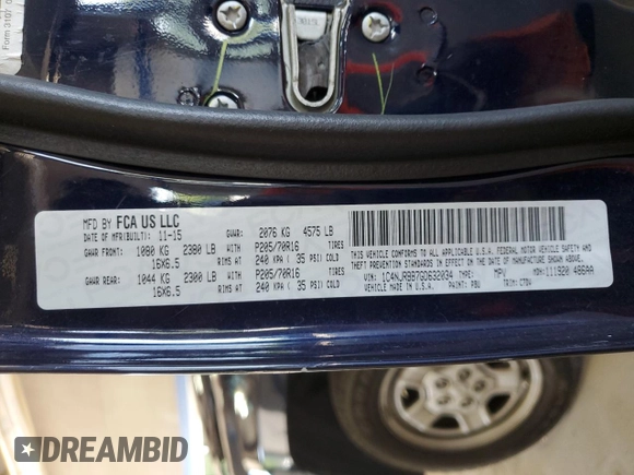 2016 Jeep Patriot Sport with VIN 1C4NJRBB7GD632034, listed as a Copart auction lot 61652565 with 88,125 mi miles and Salvage title. Bid and sale history available at DreamBid. Image 13.