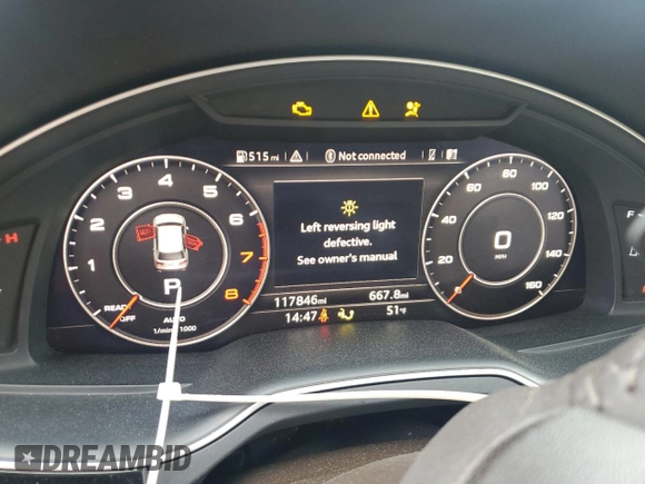 2017 Audi Q7 Premium Plus with VIN WA1LAAF72HD050062, listed as a Copart auction lot 50150045 with 117,846 mi miles and Salvage Title. Bid and sale history available at DreamBid. Image 9.