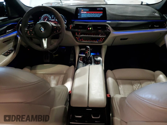 2018 BMW 5 Series M550i xDrive with VIN WBAJB9C5XJB035514, listed as a Copart auction lot 50045425 with 76,325 mi miles and Salvage Title. Bid and sale history available at carsss.com. Image 8.