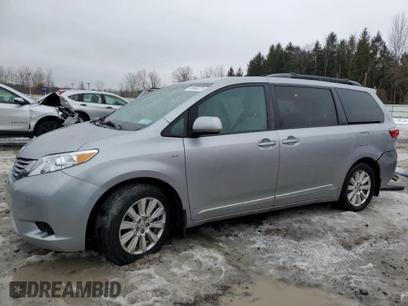 2017 Toyota Sienna LE with VIN 5TDJZ3DC5HS173988, listed as a Copart auction lot 46996375 with 67,971 mi miles and Salvage Title. Bid and sale history available at carsss.com. Image 1.
