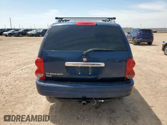 2006 Dodge Durango SLT with VIN 1D4HD48N96F104641, listed as a Copart auction lot 59342465 with 232,136 mi miles and Salvage title. Bid and sale history available at DreamBid. Image 6.