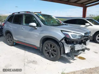 2021 Subaru Forester Sport with VIN JF2SKALCXMH499607, listed as a IAAI auction lot 41910754 with 55,419 mi miles. Bid and sale history available at carsss.com. Image 1.
