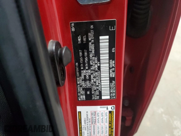 2016 Toyota 4Runner Limited with VIN JTEBU5JR9G5323267, listed as a Copart auction lot 49143205 with 126,174 mi miles and Salvage Title. Bid and sale history available at DreamBid. Image 15.