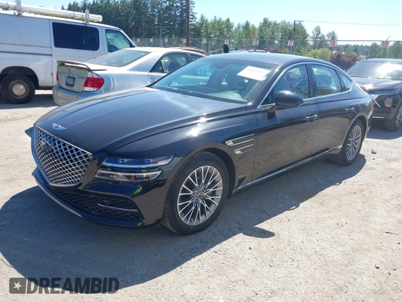 2023 Genesis G80 2.5T z VIN KMTGB4SC2PU185681, wystawiony jako IAAI lot #42463807 z przebiegiem 34 419 mil mil oraz . Historia ofert i sprzedaży dostępna na DreamBid. Obrazek 2.