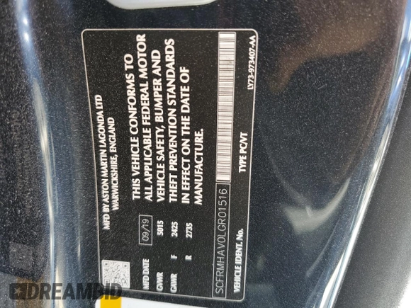 2020 Aston Martin DBS Superleggera with VIN SCFRMHAV0LGR01516, listed as a Copart auction lot 74277144 with 0 mi miles and Non Repairable. Bid and sale history available at carsss.com. Image 13.