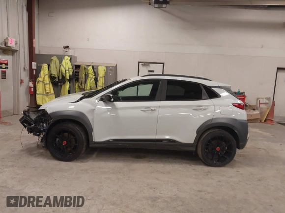 2021 Hyundai Kona Night Edition with VIN KM8K6CA5XMU677697, listed as a IAAI auction lot 41837994 with 49,837 mi miles and . Bid and sale history available at DreamBid. Image 14.