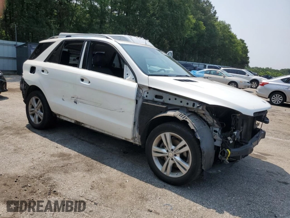 2015 Mercedes-Benz M 350 with VIN 4JGDA5JB7FA592524, listed as a Copart auction lot 58702095 with 109,977 mi miles and Salvage title. Bid and sale history available at DreamBid. Image 4.