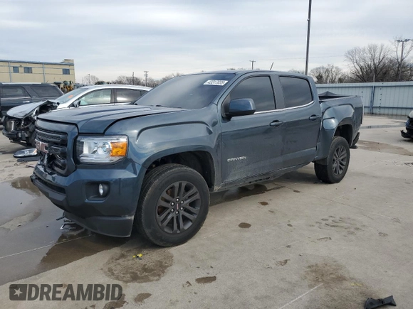 2019 GMC Canyon 2WD SLE with VIN 1GTG5CEN5K1331384, listed as a Copart auction lot 43317035 with 38,542 mi miles and Salvage Title. Bid and sale history available at carsss.com. Image 1.