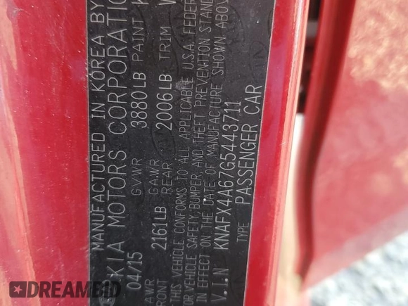2016 Kia Forte LX z VIN KNAFX4A67G5443711, wystawiony jako Copart lot #52071265 z przebiegiem 121 467 mil mil oraz Szkoda całkowita • Salvage title. Historia ofert i sprzedaży dostępna na DreamBid. Obrazek 12.