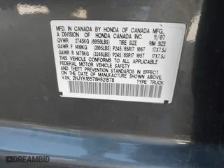 2008 Honda Ridgeline RTL with VIN 2HJYK16578H521578, listed as a IAAI auction lot 41672467 with 149,627 mi miles. Bid and sale history available at carsss.com. Image 9.
