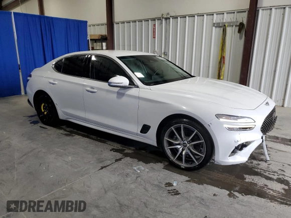 2023 Genesis G70 2.0T with VIN KMTG34TAXPU128221, listed as a Copart auction lot 71105154 with 43,626 mi miles and Non Repairable. Bid and sale history available at DreamBid. Image 4.