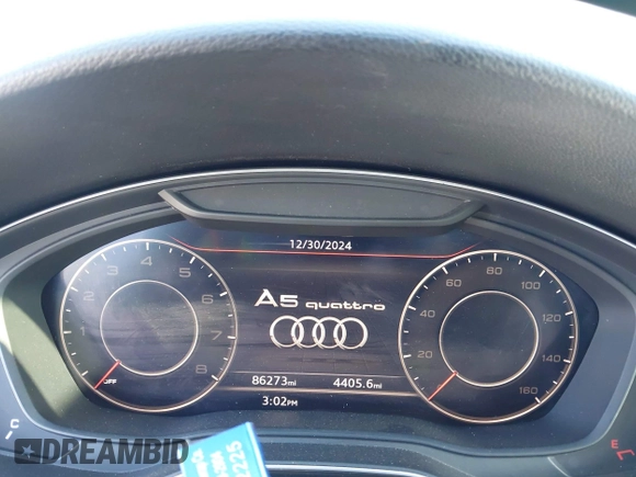 2018 Audi A5 Sportback Premium z VIN WAUDNCF52JA044291, wystawiony jako IAAI lot #41219360 z przebiegiem 86 273 mil mil oraz . Historia ofert i sprzedaży dostępna na DreamBid. Obrazek 7.