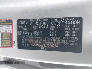 2018 Kia Soul with VIN KNDJN2A29J7506274, listed as a IAAI auction lot 41619057 with 134,042 mi miles and . Bid and sale history available at DreamBid. Image 9.