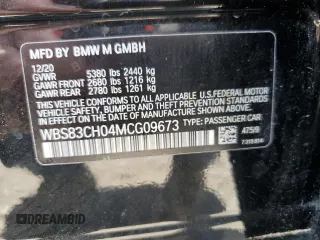 2021 BMW M5 z VIN WBS83CH04MCG09673, wystawiony jako Copart lot #55321695 z przebiegiem 39 443 mil mil oraz Szkody całkowita. Historia ofert i sprzedaży dostępna na DreamBid. Obrazek 12.