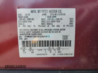 2019 Ford Explorer XLT z VIN 1FM5K7D81KGA41915, wystawiony jako Copart lot #63630995 z przebiegiem 59 801 mil mil oraz Szkoda całkowita • Salvage title. Historia ofert i sprzedaży dostępna na DreamBid. Obrazek 13.