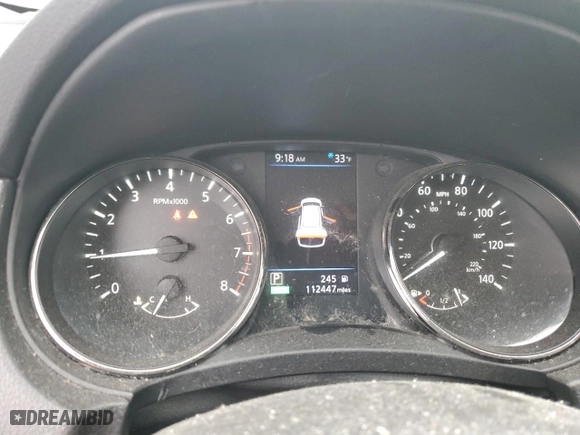 2020 Nissan Rogue SV with VIN JN8AT2MV0LW101140, listed as a Copart auction lot 44317025 with 112,447 mi miles and Salvage Title. Bid and sale history available at carsss.com. Image 9.