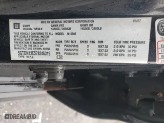 2007 Hummer H3 SUV with VIN 5GTDN13E578246319, listed as a Copart auction lot 44727545 with 117,995 mi miles and Salvage Title. Bid and sale history available at carsss.com. Image 13.
