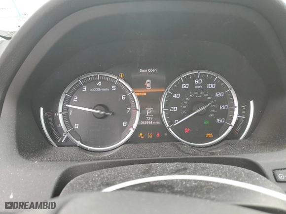 2019 Acura TLX with VIN 19UUB1F38KA008655, listed as a Copart auction lot 52680215 with 52,994 mi miles and Salvage Title. Bid and sale history available at carsss.com. Image 9.