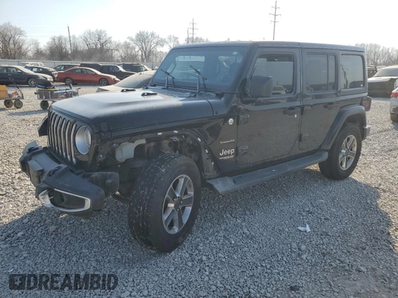 2021 Jeep Wrangler Unlimited Sahara with VIN 1C4HJXEN8MW668130, listed as a Copart auction lot 49049685 with Not provided miles and Salvage title. Bid and sale history available at DreamBid. Image 1.