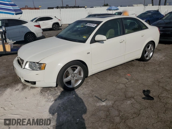 2004 Audi A4 1.8T z VIN WAUJC68E44A251969, wystawiony jako Copart lot #83462074 z przebiegiem 75 854 mil mil oraz Szkoda całkowita • Salvage title. Historia ofert i sprzedaży dostępna na DreamBid. Obrazek 1.