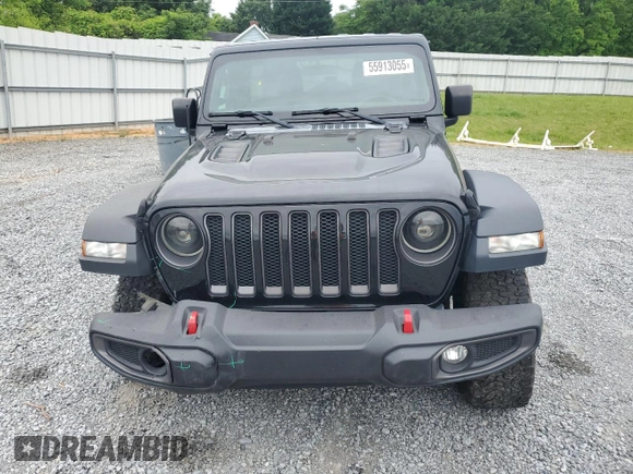 2018 Jeep Wrangler Unlimited Rubicon with VIN 1C4HJXFNXJW141877, listed as a Copart auction lot 55913055 with 71,503 mi miles and Salvage title. Bid and sale history available at DreamBid. Image 5.