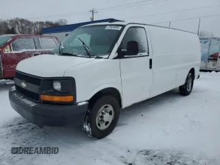 2016 Chevrolet Express Cargo Van with VIN 1GCWGBFF0G1131835, listed as a Copart auction lot 47828095 with 235,021 mi miles and Salvage Title. Bid and sale history available at carsss.com. Image 1.