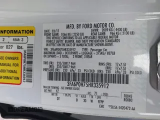 2017 Ford Fusion SE with VIN 3FA6P0H75HR335912, listed as a IAAI auction lot 42141318 with 160,614 mi miles. Bid and sale history available at carsss.com. Image 9.