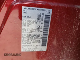 2017 Nissan Pathfinder SV z VIN 5N1DR2MNXHC639680, wystawiony jako Copart lot #54716355 z przebiegiem 110 093 mil mil oraz Szkoda całkowita • Salvage title. Historia ofert i sprzedaży dostępna na DreamBid. Obrazek 13.