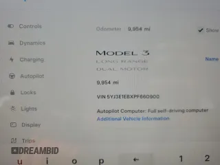 2023 Tesla Model 3 Long Range with VIN 5YJ3E1EBXPF660900, listed as a Copart auction lot 48923265 with 9,954 mi miles and Salvage Title. Bid and sale history available at DreamBid. Image 9.