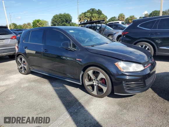 2015 Volkswagen Golf GTI Autobahn with VIN 3VW4T7AU4FM064628, listed as a Copart auction lot 74144834 with 0 mi miles and Salvage Title. Bid and sale history available at carsss.com. Image 4.