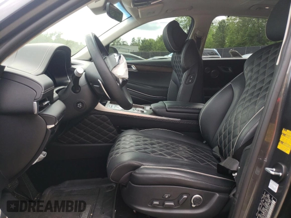 2022 Genesis GV80 with VIN KMUHCESC5NU100445, listed as a Copart auction lot 55877355 with 32,684 mi miles and Salvage title. Bid and sale history available at DreamBid. Image 7.
