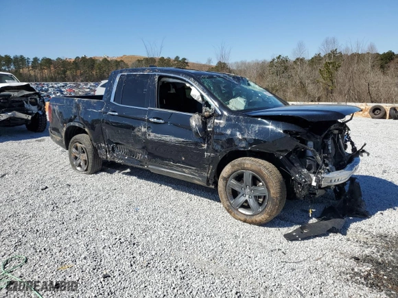 2021 Honda Ridgeline RTL-E with VIN 5FPYK3F78MB027691, listed as a Copart auction lot 46809485 with 59,112 mi miles and Salvage Title. Bid and sale history available at carsss.com. Image 4.