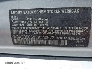 2014 BMW 3 Series 328i xDrive с VIN WBA3B5C59EP540972, выставлен на аукционе IAAI как лот 42411013 с пробегом 183 757 миль миль и . История ставок и продаж доступна на DreamBid. Изображение 9.