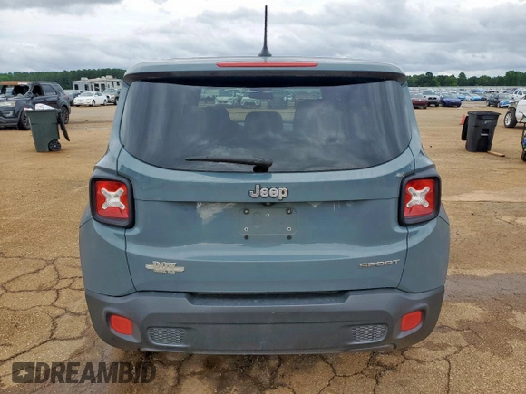 2017 Jeep Renegade Sport with VIN ZACCJAAB3HPG17236, listed as a Copart auction lot 60758135 with 123,000 mi miles and Salvage title. Bid and sale history available at DreamBid. Image 6.