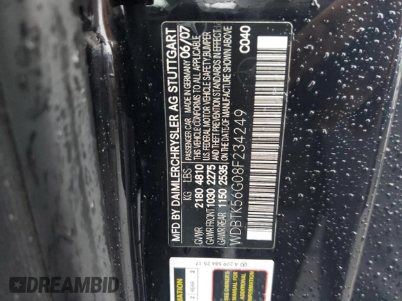 2008 Mercedes-Benz CLK 350 z VIN WDBTK56G08F234249, wystawiony jako Copart lot #60442525 z przebiegiem 121 204 mil mil oraz Szkoda całkowita • Salvage title. Historia ofert i sprzedaży dostępna na DreamBid. Obrazek 12.