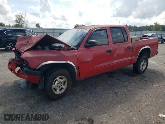 2002 Dodge Dakota Sport with VIN 1B7HG38N42S562989, listed as a Copart auction lot 73033534 with 183,962 mi miles and Salvage Title. Bid and sale history available at carsss.com. Image 1.
