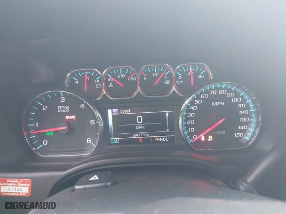 2019 Chevrolet Tahoe Commercial with VIN 1GNLCDEC4KR198330, listed as a IAAI auction lot 41542971 with 94,171 mi miles. Bid and sale history available at carsss.com. Image 7.