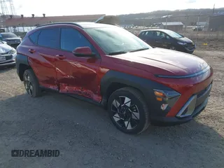 2025 Hyundai Kona SEL with VIN KM8HBCAB9SU214104, listed as a IAAI auction lot 41885571 with 6,031 mi miles. Bid and sale history available at carsss.com. Image 1.