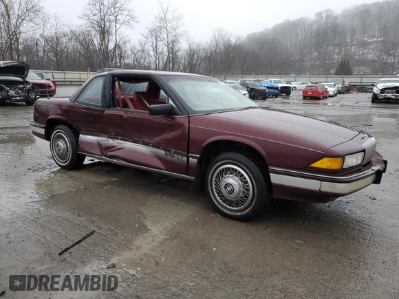 1990 Buick Regal with VIN 2G4WB14T4L1421545, listed as a Copart auction lot 43361855 with 50,580 mi miles and Salvage Title. Bid and sale history available at DreamBid. Image 4.