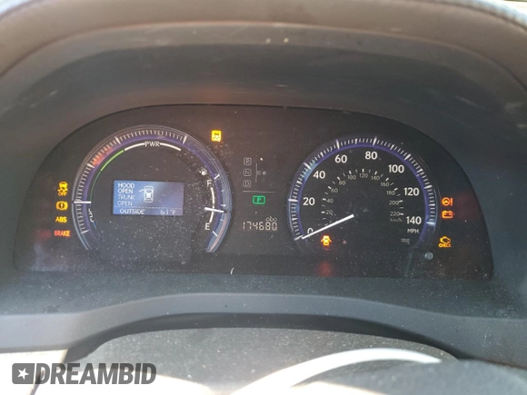 2010 Lexus HS 250h with VIN JTHBB1BA0A2007307, listed as a Copart auction lot 86896064 with 174,680 mi miles and Clean Title. Bid and sale history available at DreamBid. Image 9.